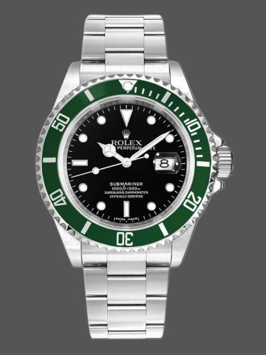 Rolex Submariner Date 16610LV Stainless Steel Oyster 40MM Black Dial Mens Replica Watch