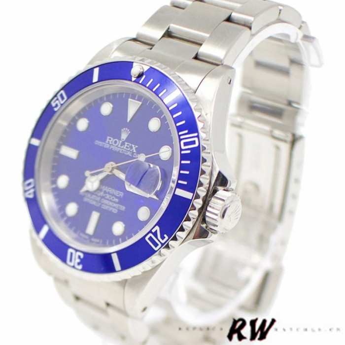 Rolex Submariner 16610 Stainless Steel Blue Bezel Blue Dial 40mm Mens Replica Watch