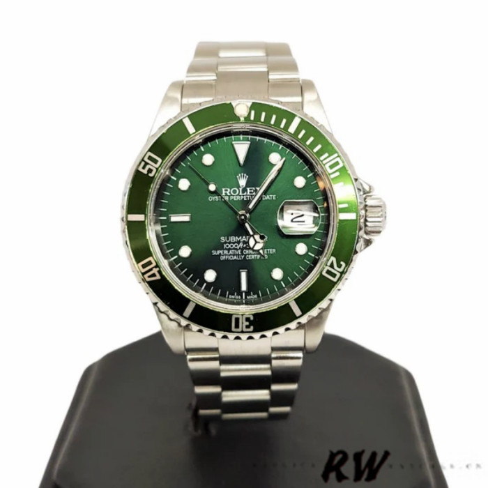 Rolex Submariner 16610 Stainless Steel Refinished Green Dial 40mm Mens Replica Watch