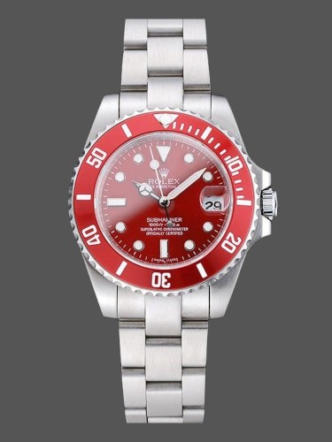 Rolex Submariner 16610 Stainless Steel Refinished Red Dial 40mm Mens Replica Watch