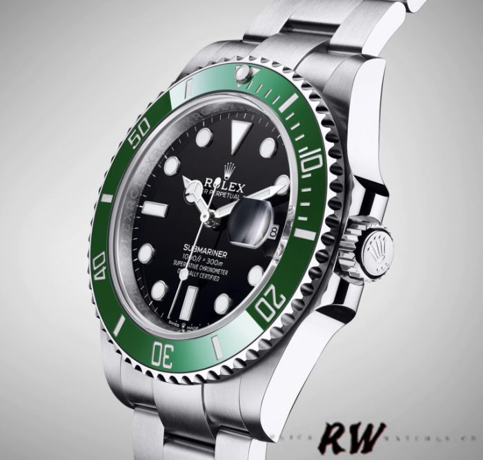 Rolex Submariner 126610LV Green Rubber Strap Black Dial 41mm Mens Replica Watch