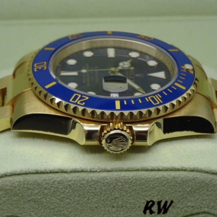 Rolex Submariner 116618 Yellow Gold Blue Dial 40mm Mens Replica Watch