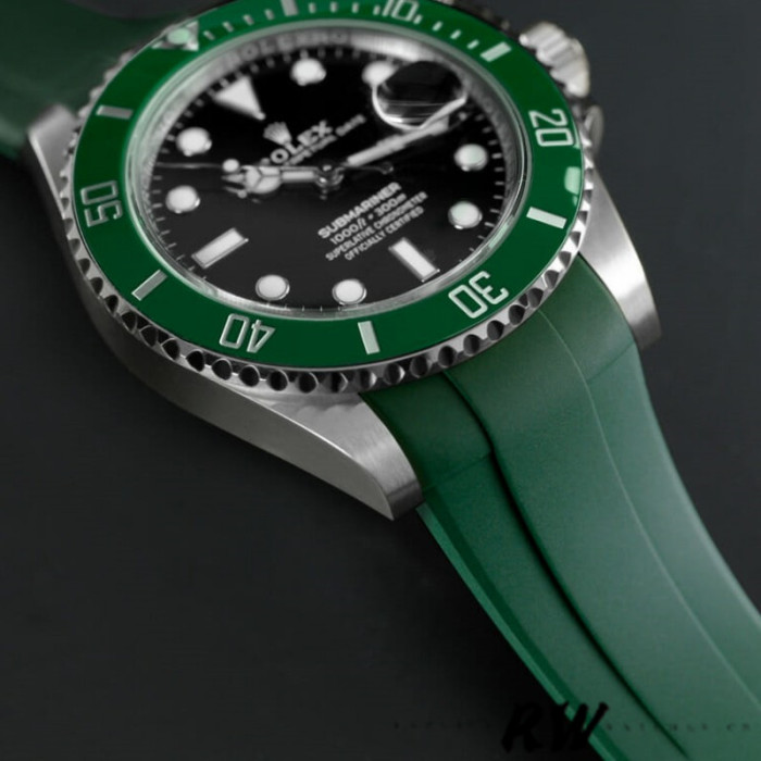 Rolex Submariner 126610LV Green Rubber Strap Black Dial 41mm Mens Replica Watch