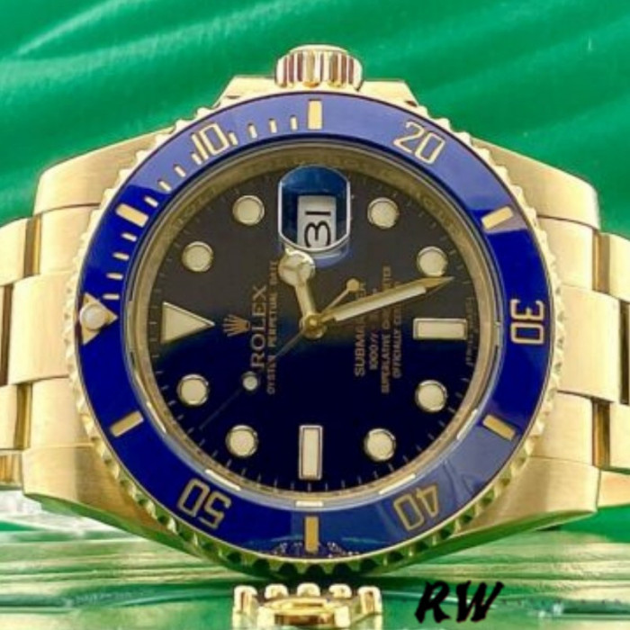 Rolex Submariner 116618 Yellow Gold Blue Dial 40mm Mens Replica Watch