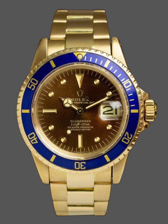 Rolex Submariner 1680/8  Tropical Dial yellow gold 40mm Mens Replica Watch