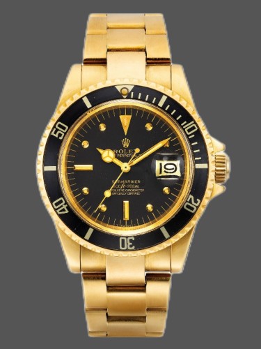 Rolex Submariner 1680/8 Black dial Yellow Gold 40mm Mens Replica Watch
