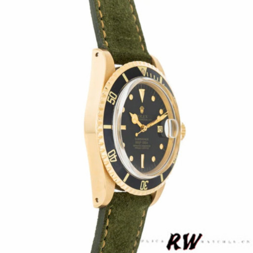 Rolex Submariner 1680/8 Black Dial Green Leather Strap 39mm Mens Replica Watch