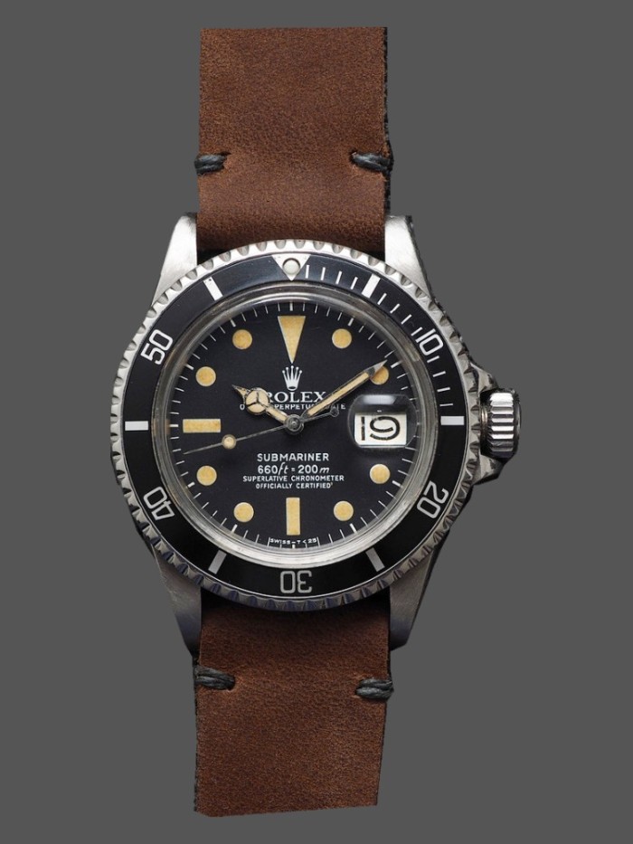 Rolex Submariner 1680 Black Dial Vintage Brown Strap 40mm Mens Replica Watch