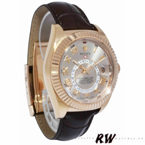 Rolex Sky-Dweller 326135 Sundust Dial Rose Gold 42MM Mens Replica Watch