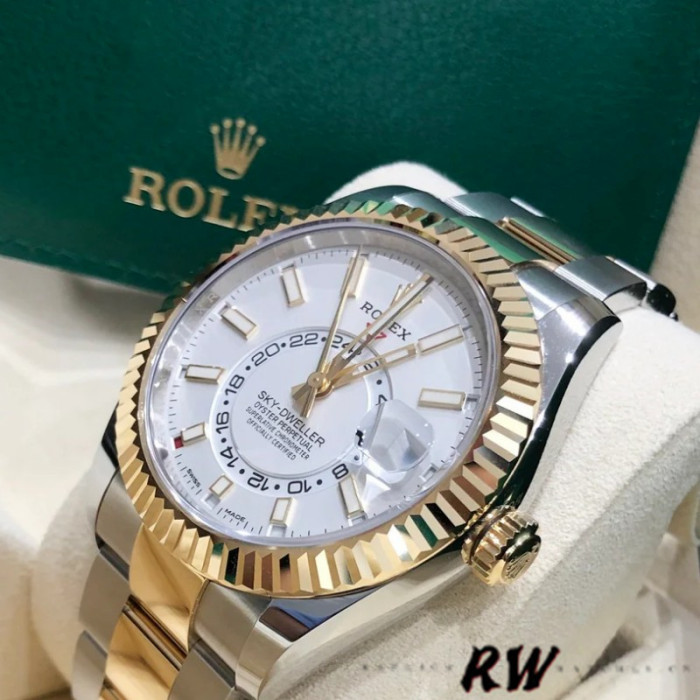 Rolex Sky-Dweller 326933 Stainless Steel White Dial 42MM Mens Replica Watch