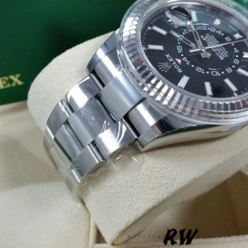 Rolex Sky-Dweller 326934 Stainless Steel Black Dial 42MM Mens Replica Watch