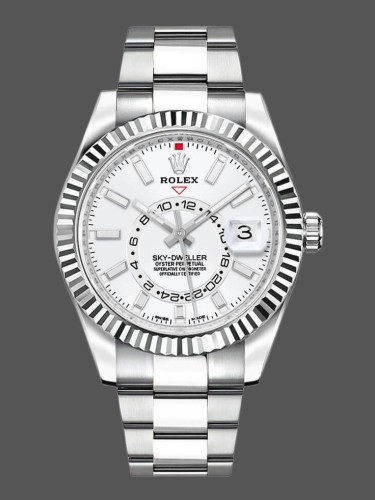 Rolex Sky-Dweller 326934 Stainless Steel White Dial 42MM Replica Watch