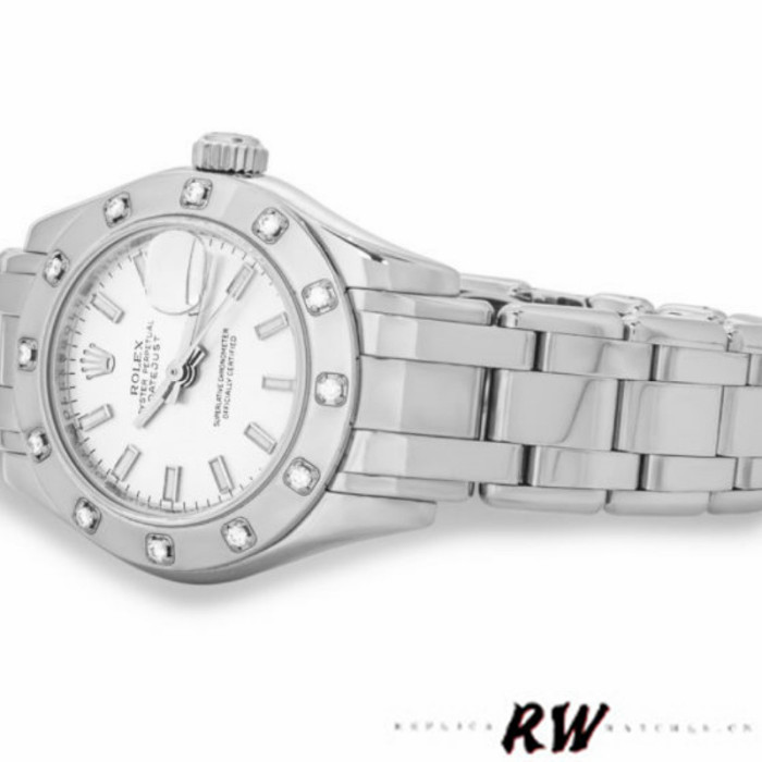 Rolex Masterpiece Pearlmaster 80319 White Dial 29MM Lady Replica Watch