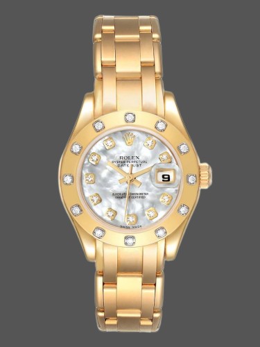 Rolex Pearlmaster 80318 MOP Diamond Dial 29MM Lady Replica Watch