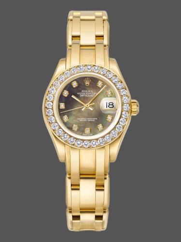 Rolex Pearlmaster 80298 Yellow Gold MOP Dial 29MM Lady Replica Watch