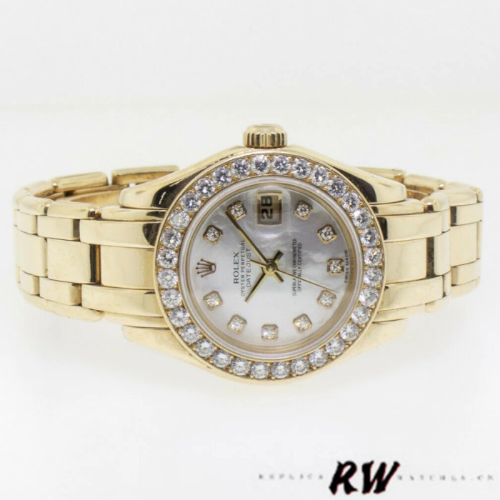 Rolex Pearlmaster 80298 White MOP Dial 29MM Lady Replica Watch