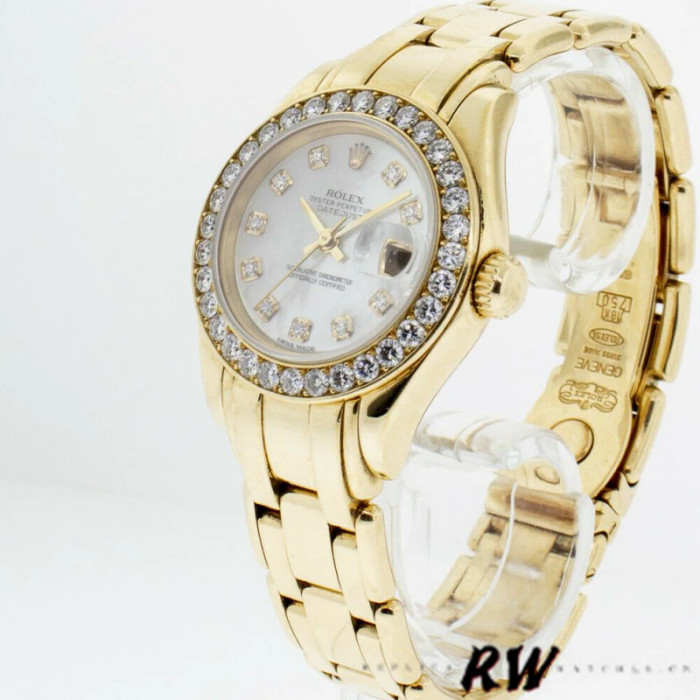 Rolex Pearlmaster 80298 White MOP Dial 29MM Lady Replica Watch