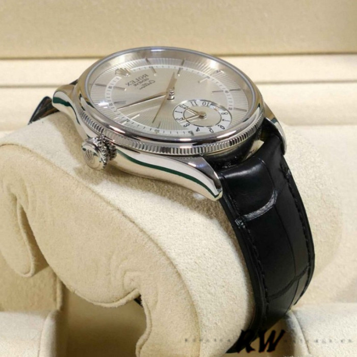 Rolex Cellini Dual Time 50529 Silver Dial 39mm Mens Replica Watch