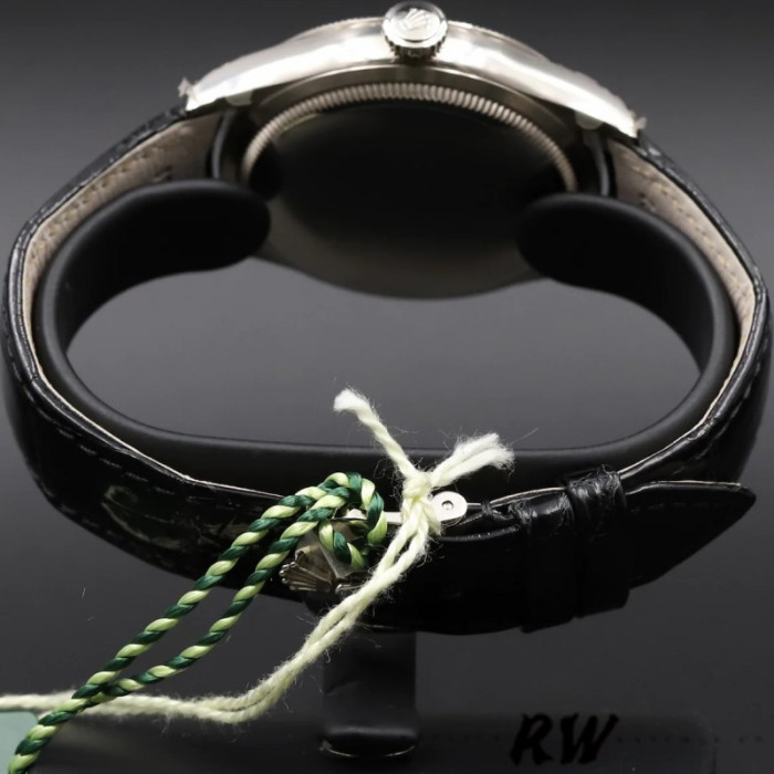 Rolex Cellini Time 50509 Black Leather Strap White Dial 39mm Mens Replica Watch