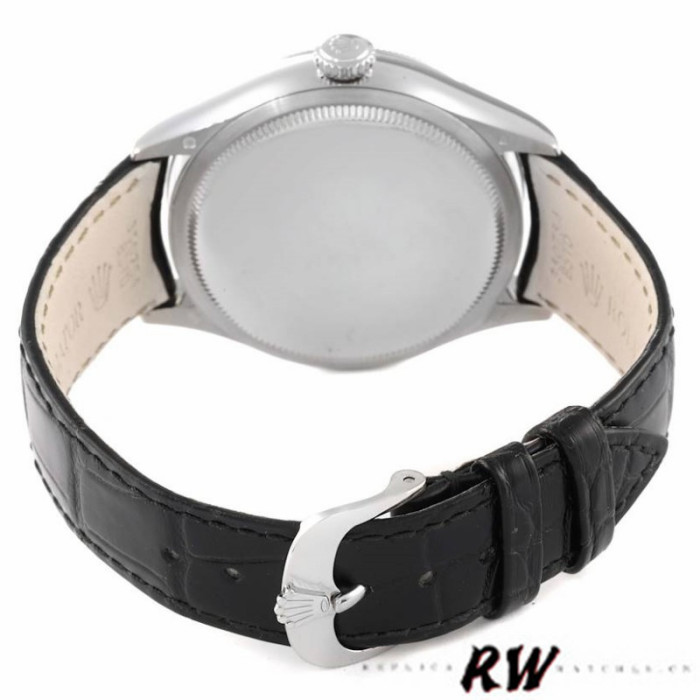 Rolex Cellini Date 50519 Black Leather Black Dial 39mm Mens Replica Watch