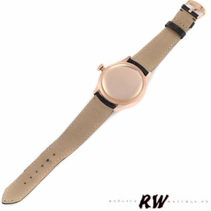 Rolex Cellini Dual Time 50525 Silver Dial Black Leather Strap 39mm Mens Replica Watch