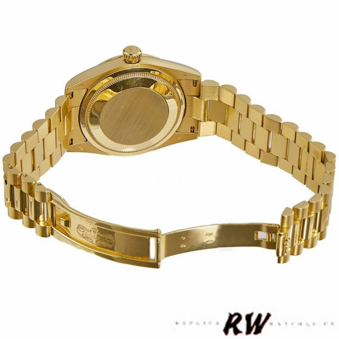 Rolex Day-Date 118338 Champagne Roman Dial Diamond Bezel 36MM Unisex Replica Watch