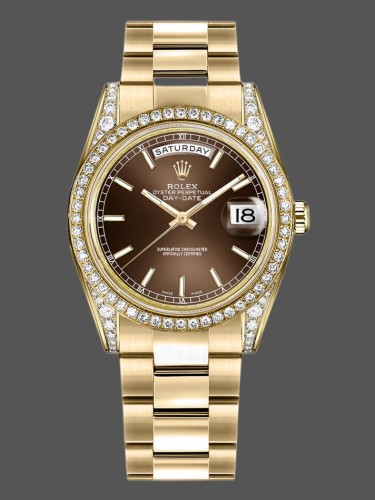 Rolex Day-Date 118388 Chocolate Brown Dial 36MM Unisex Replica Watch