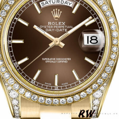 Rolex Day-Date 118388 Chocolate Brown Dial 36MM Unisex Replica Watch