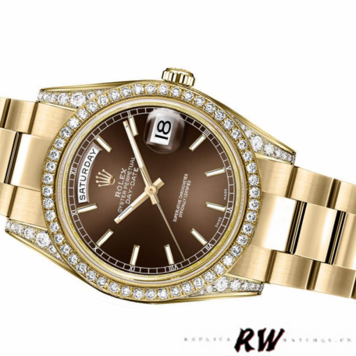 Rolex Day-Date 118388 Chocolate Brown Dial 36MM Unisex Replica Watch