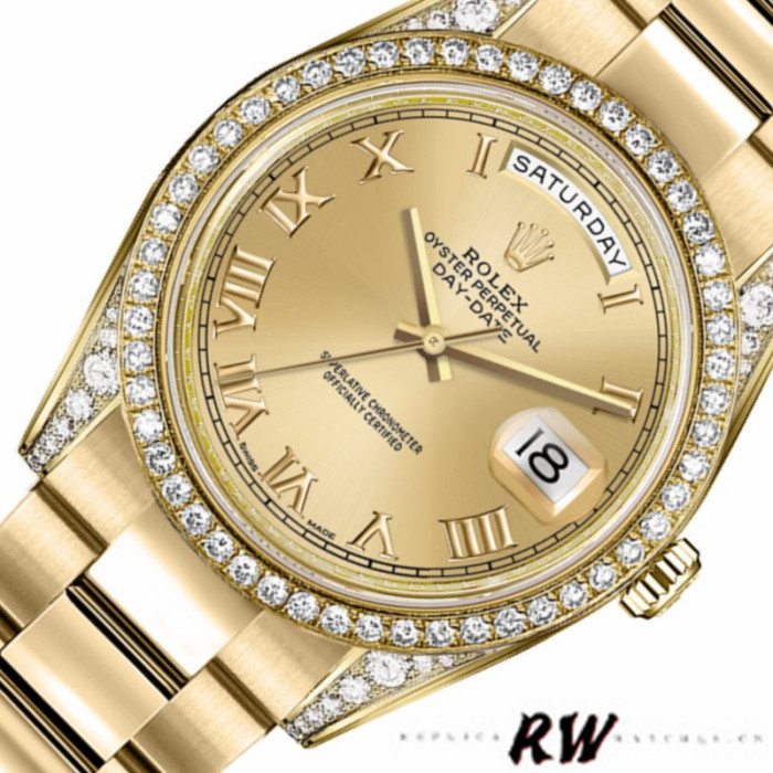 Rolex Day-Date 118388 Champagne Roman Numeral Dial 36MM Unisex Replica Watch