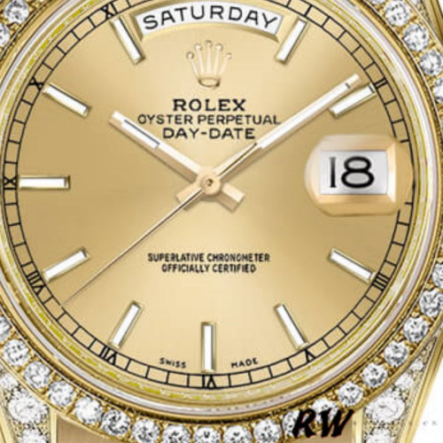 Rolex Day-Date 118388 Champagne Index Dial 36MM Unisex Replica Watch