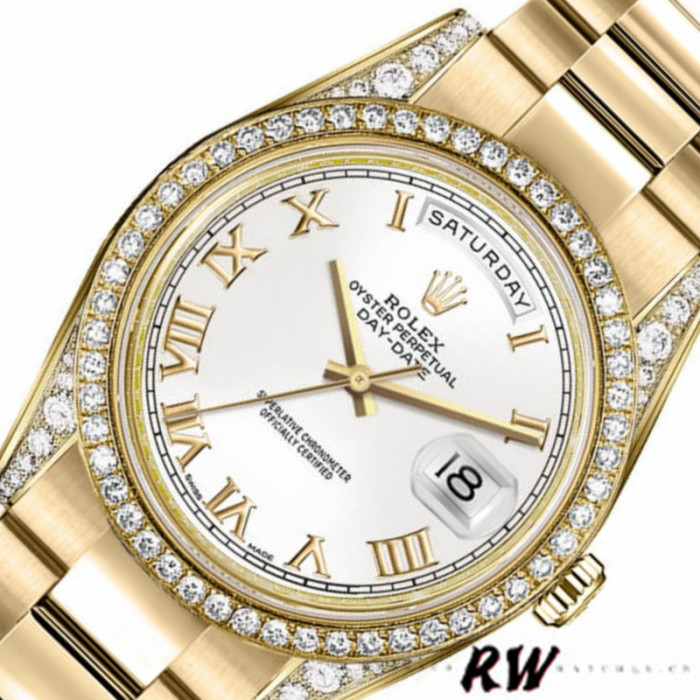 Rolex Day-Date 118388 White Roman Numeral Dial 36MM Unisex Replica Watch
