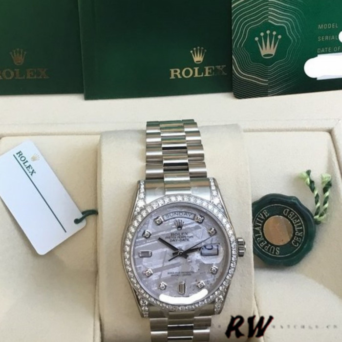 Rolex Day-Date 118389 Meteorite Grey Dial 36MM Unisex Replica Watch