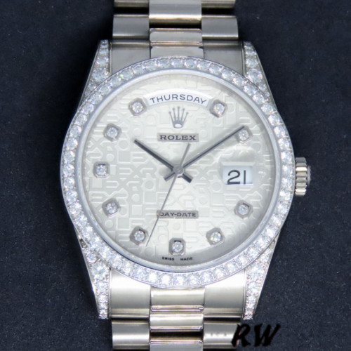 Rolex Day-Date 118389 Silver Jubilee Diamond Dial 36MM Unisex Replica Watch