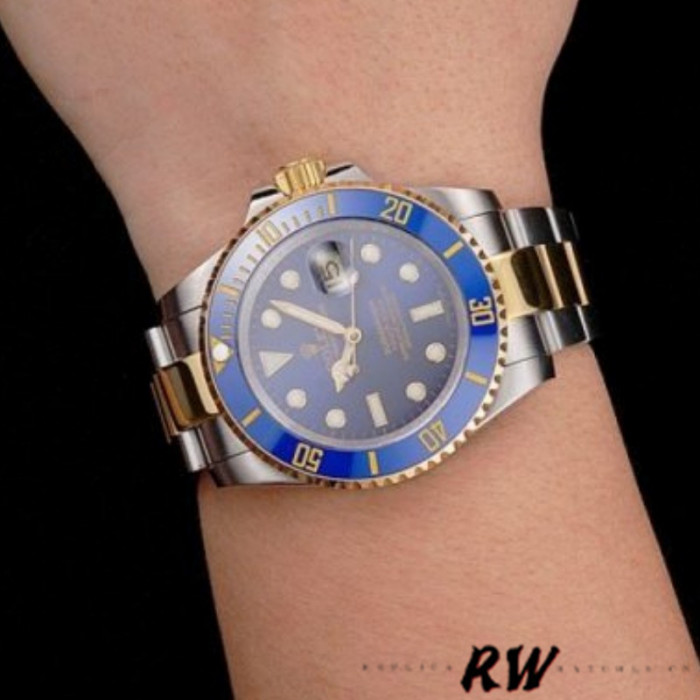 Rolex Submariner PR16233B Two Tone Blue Dial 41mm Mens Replica Watch