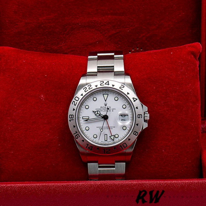 Rolex Explorer II 16570 Stainless Steel White Dial 40MM Mens Replica Watch