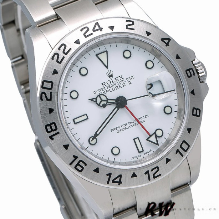 Rolex Explorer II 16570 Stainless Steel White Dial 40MM Mens Replica Watch
