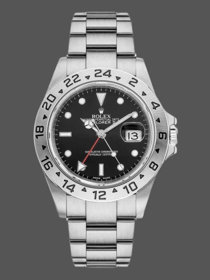 Rolex Explorer II 16570 Stainless Steel Black Dial 40MM Mens Replica Watch