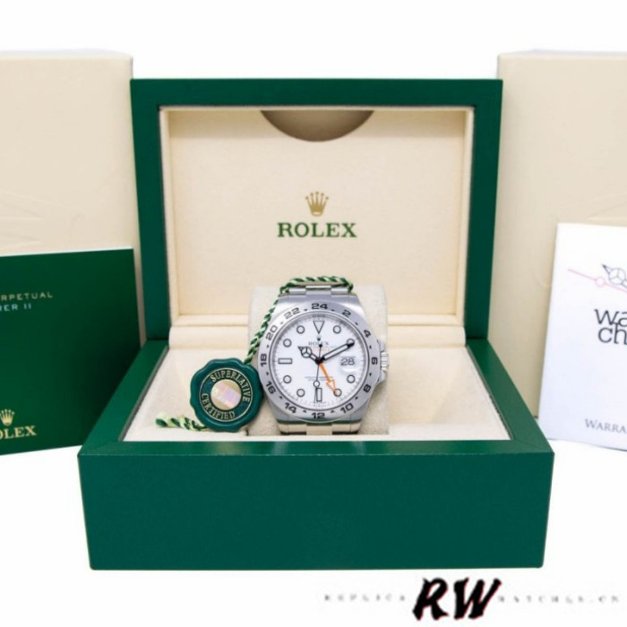 Rolex Explorer II 216570 Stainless Steel White Dial 42MM Mens Replica Watch