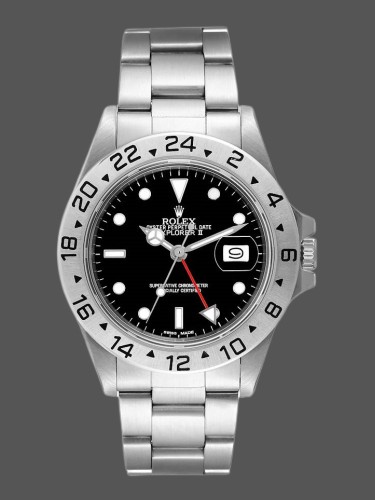 Rolex Explorer II 16550 Stainless Steel Black Dial 39MM Mens Replica Watch