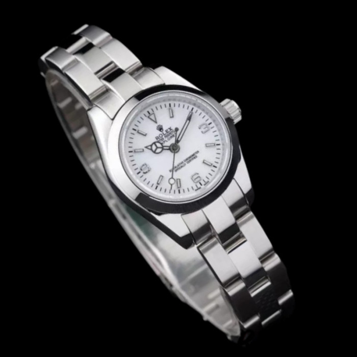 Rolex Explorer Polished 98088 Stainless Steel White Dial 26MM Lady Replica Watch