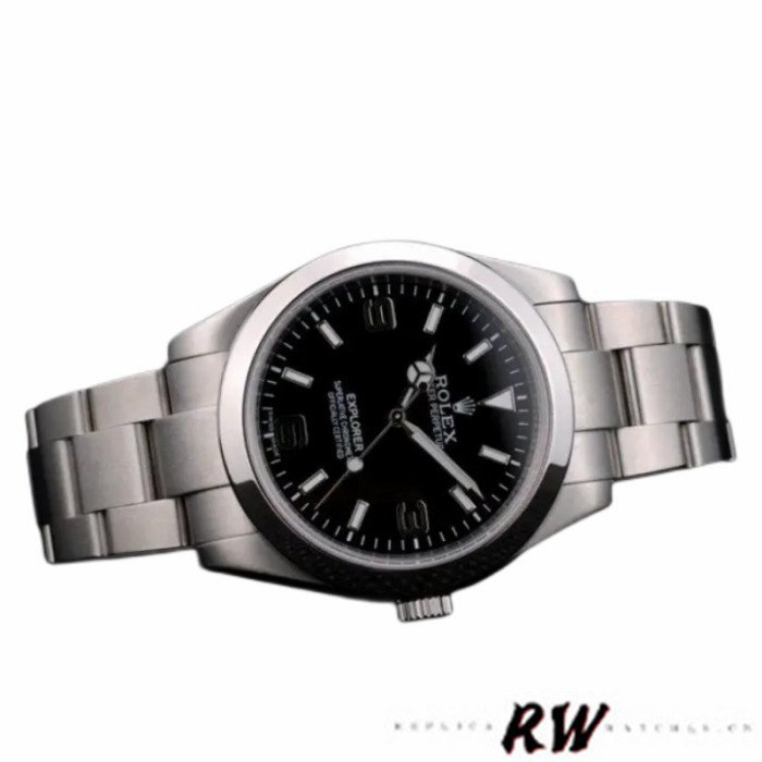 Rolex Explorer 42002 Stainless Steel Black Dial 39MM Mens Replica Watch