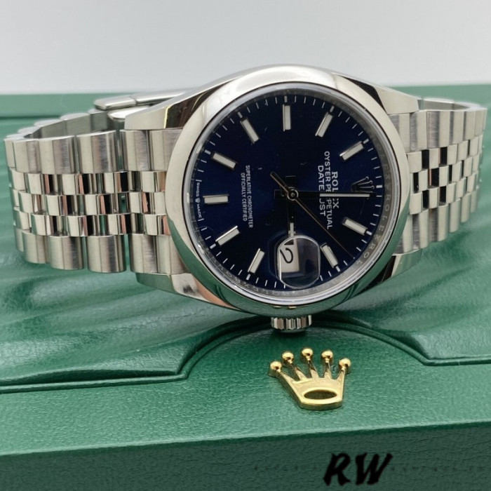 Rolex Datejust 126200 Blue Index Dial Jubilee Stainless Steel 36MM Unisex Replica Watch
