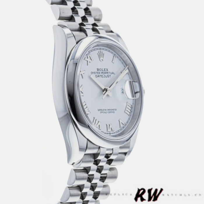 Rolex Datejust 126200 Stainless Steel White Roman Dial 36MM Unisex Replica Watch 