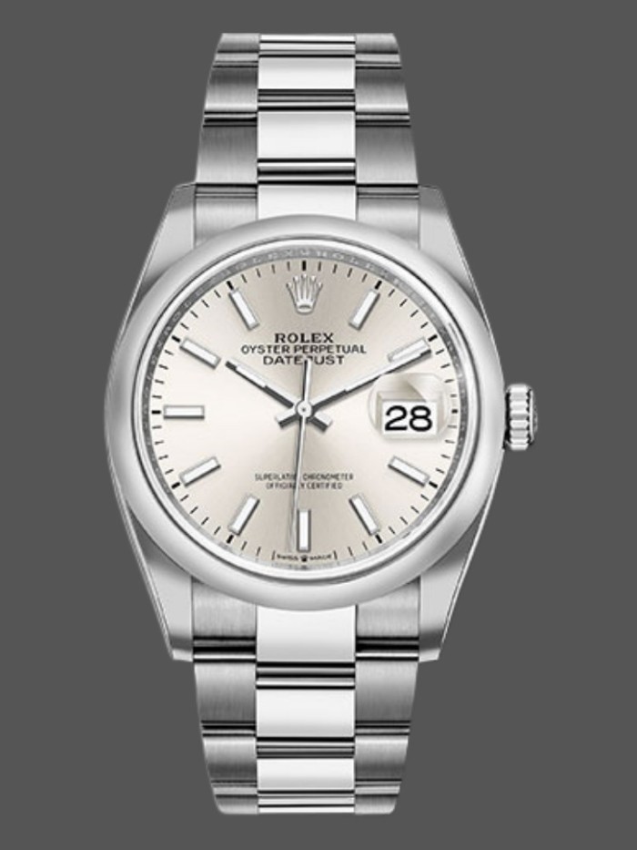Rolex Datejust 126200 Stainless Steel Silver Index Dial 36MM Unisex Replica Watch 