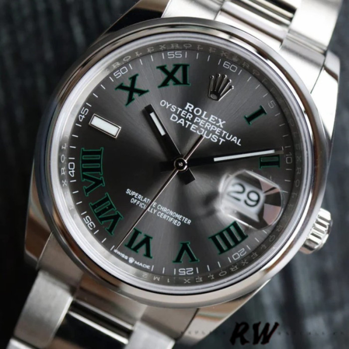 Rolex Datejust 126200 Stainless Steel Grey  Wimbledon  dial 36MM Unisex Replica Watch