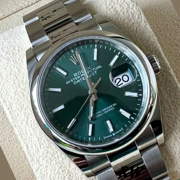 Rolex Datejust 126200 Green Index Dial Stainless steel 36MM Unisex Replica Watch
