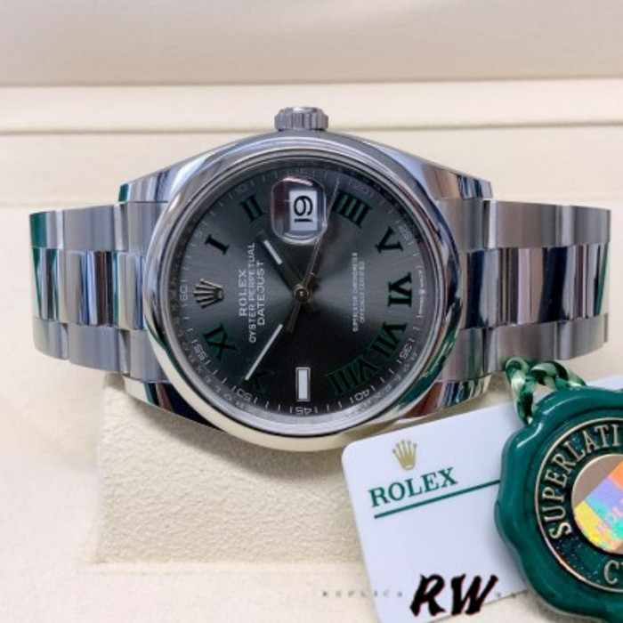 Rolex Datejust 126200 Stainless Steel Grey  Wimbledon  dial 36MM Unisex Replica Watch