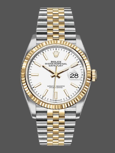 Rolex Datejust 126233 White Index Dial Fluted Bezel 36MM Unisex Replica Watch