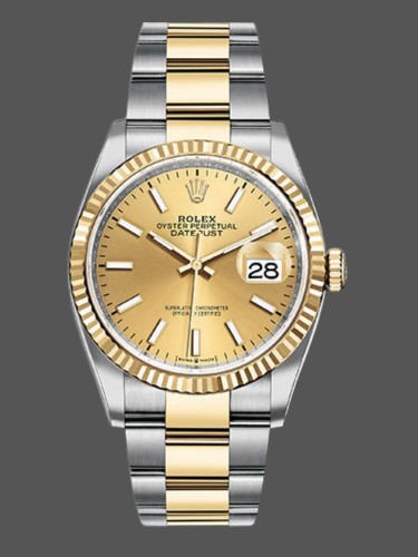 Rolex Datejust 126233 Champagne Index Dial 36MM Unisex Replica Watch